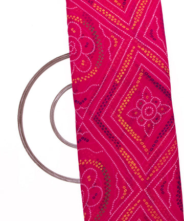 Magenta Colour Bandhani Print Georgette Fabric